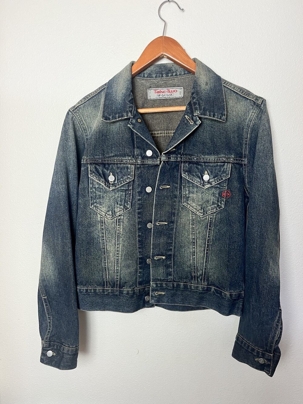 Vintage TAKE TWO Denim Jacket Made In Italy Women’s Sz Medium 100% Cotton